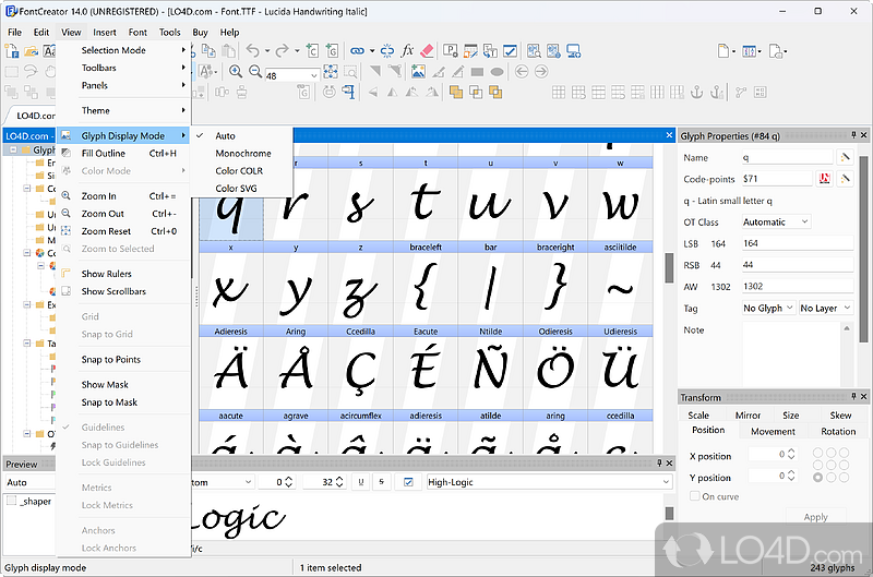 FontCreator screenshot