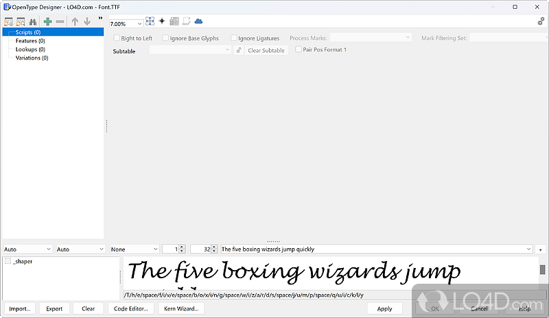 FontCreator screenshot