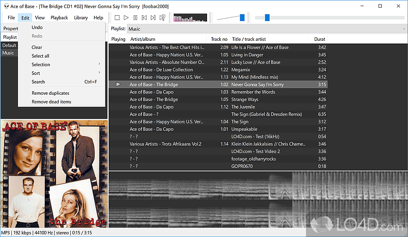 Convert files to other formats - Screenshot of foobar2000