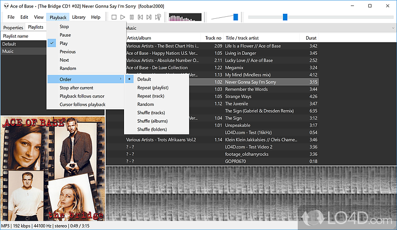 A free, light, fast audio player that focuses on functionality - Screenshot of foobar2000