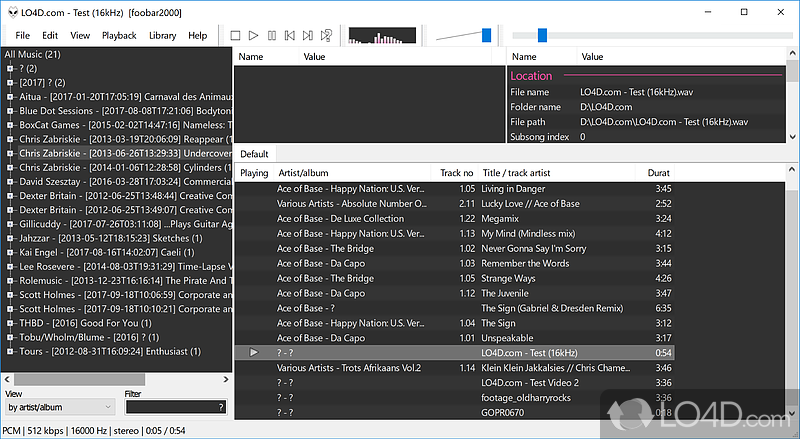 Sit back and enjoy all of songs in high-quality, manage playlists and more - Screenshot of foobar2000