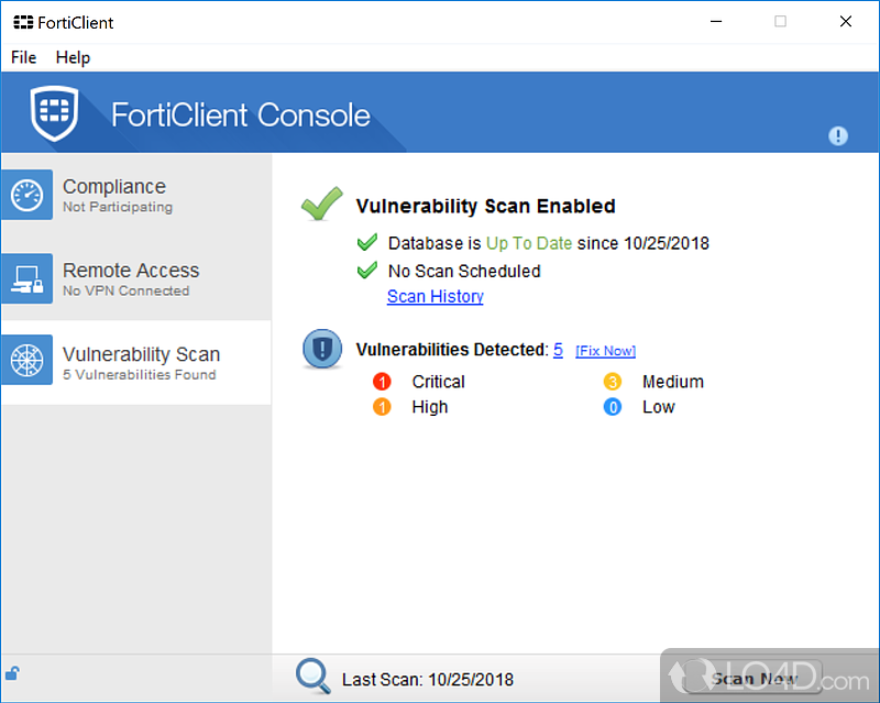 Lightweight and easy to use - Screenshot of FortiClient