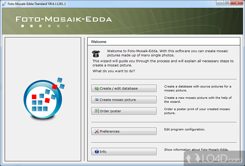 Create photo mosaic pictures - Screenshot of Foto-Mosaik-Edda