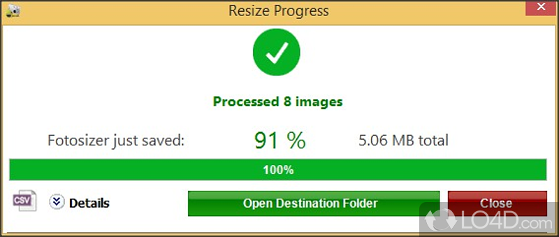 An overall efficient image resizer and convertor - Screenshot of Fotosizer