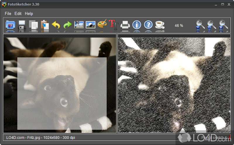 Personalized images, you can draw on photos - Screenshot of FotoSketcher