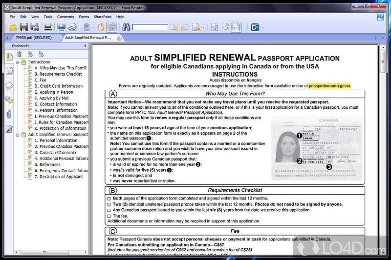 Editing operations and extra functions - Screenshot of Foxit Reader