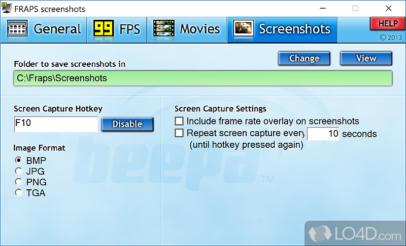 Take screenshots regularly - Screenshot of Fraps
