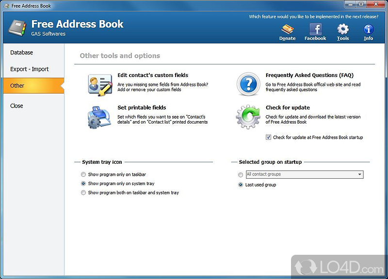 Free Address Book screenshot