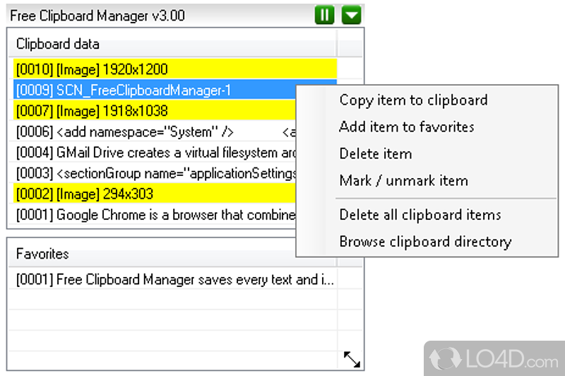 Save text, images, and links - Screenshot of Free Clipboard Manager