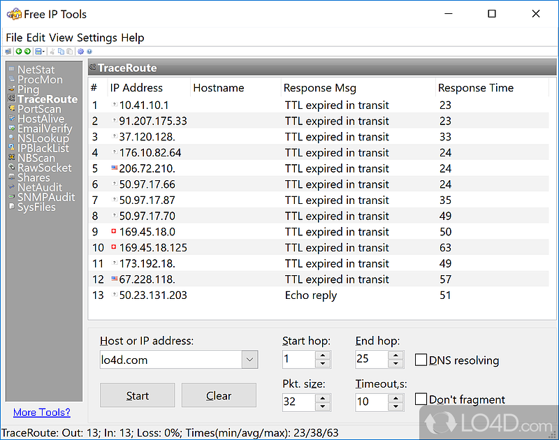 Your computer's connection highway - Screenshot of Free IP Tools