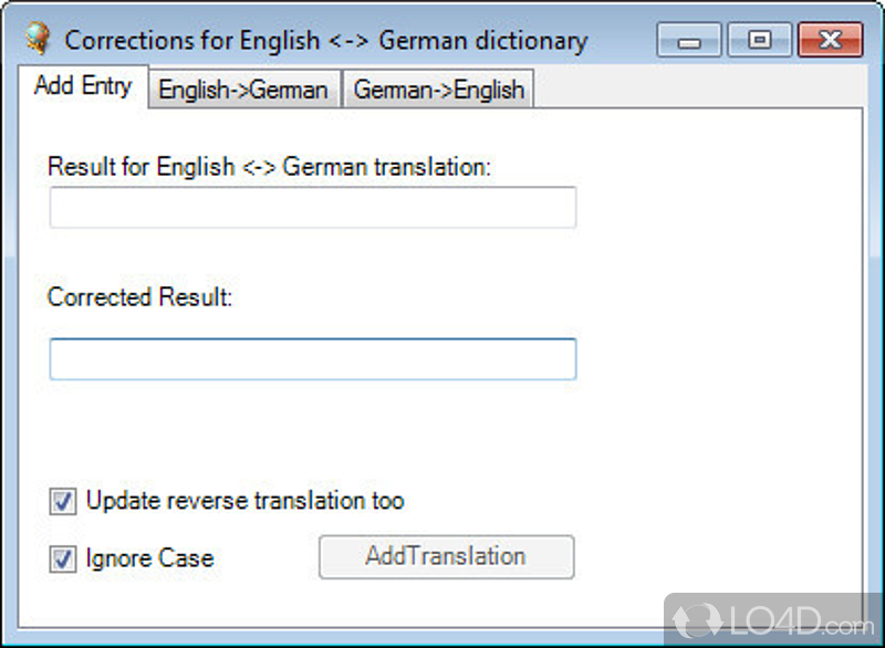 Change the viewing mode and create a custom dictionary - Screenshot of Free Language Translator