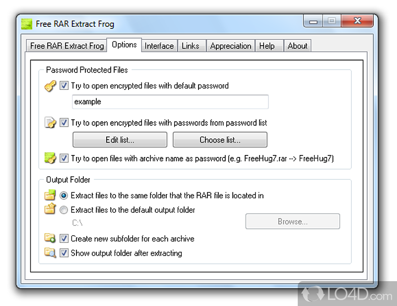 rar frog extract software