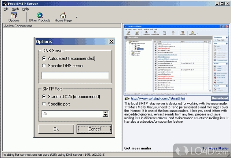 Free SMTP Server - Screenshots