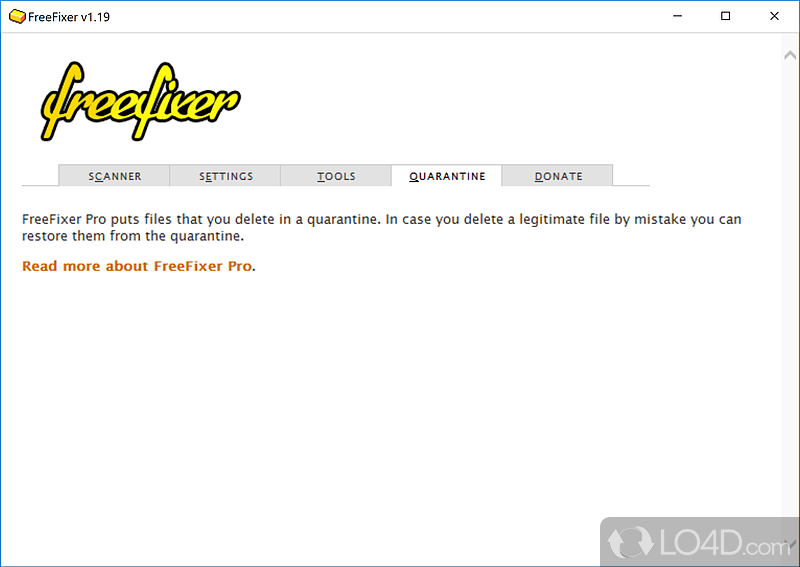 Remove malware and spyware - Screenshot of FreeFixer