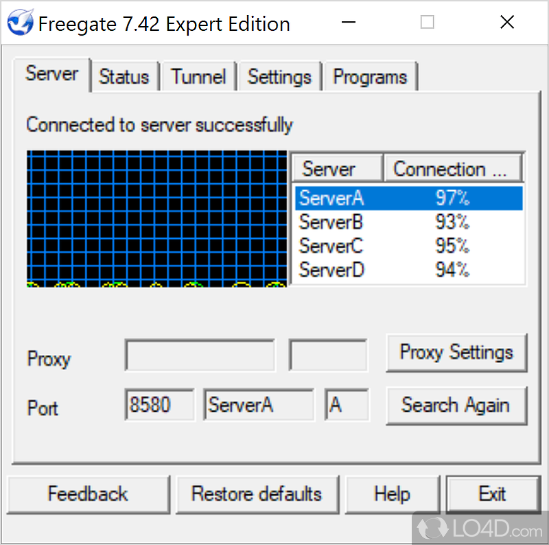 Remove delay when connecting to pages - Screenshot of Freegate Expert Edition