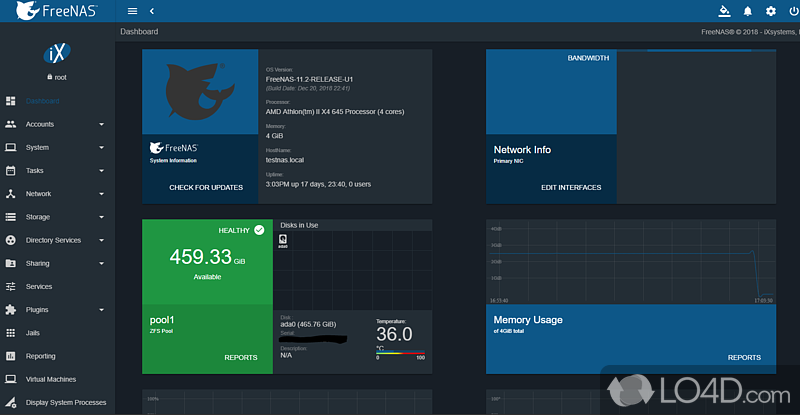 Manage storage spaces - Screenshot of TrueNAS