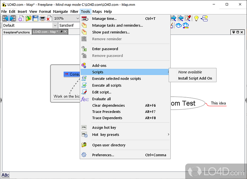 Freeplane: Simple interface - Screenshot of Freeplane