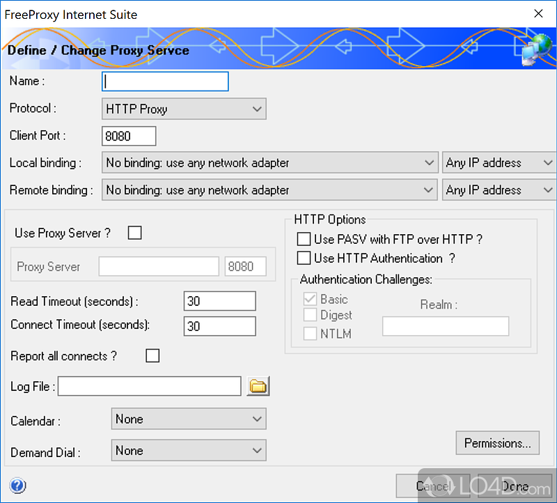 Proxy server which supports Internet connection sharing - Screenshot of FreeProxy Internet Suite