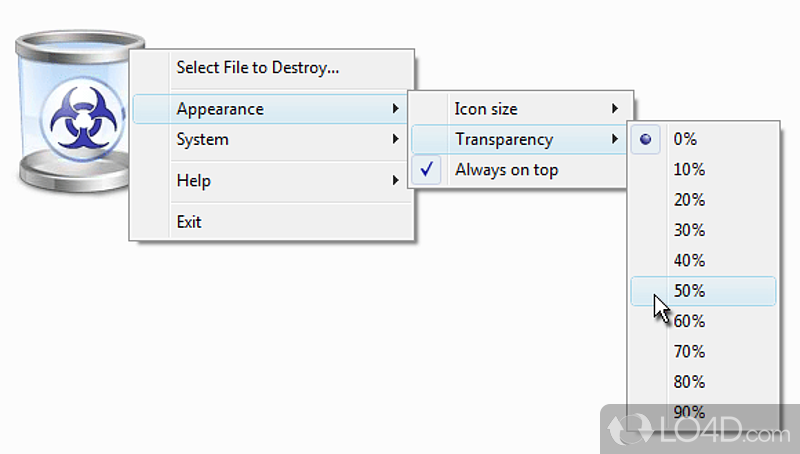 Digital information shredder - Screenshot of Freeraser