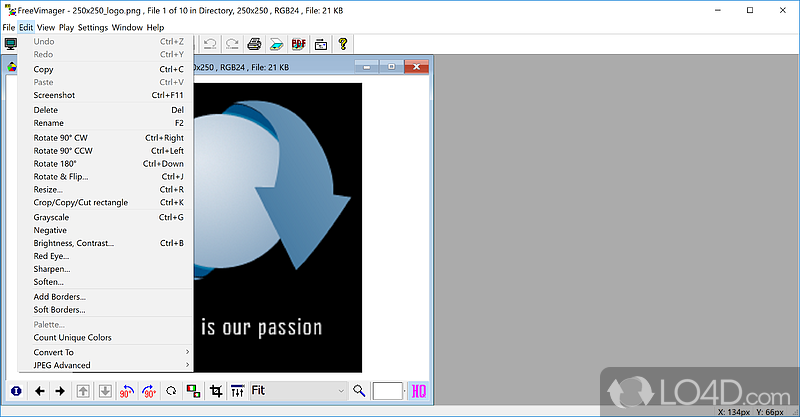Image viewer and editor - Screenshot of FreeVimager
