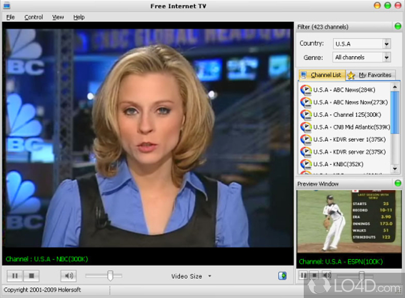 Watch 500 online TV channels for free - Screenshot of FreeZ Online TV