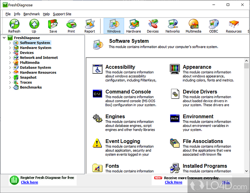 Detailed information to increase your computer's performance - Screenshot of Fresh Diagnose