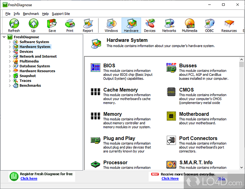 Analyze, scan, and benchmark your PC - Screenshot of Fresh Diagnose