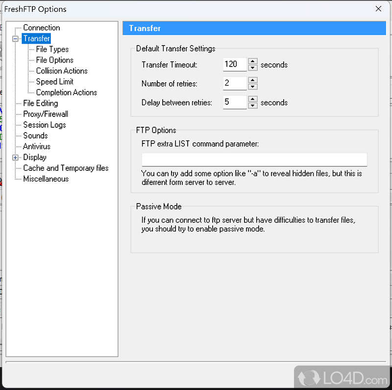 Set up FTP connections - Screenshot of Fresh FTP