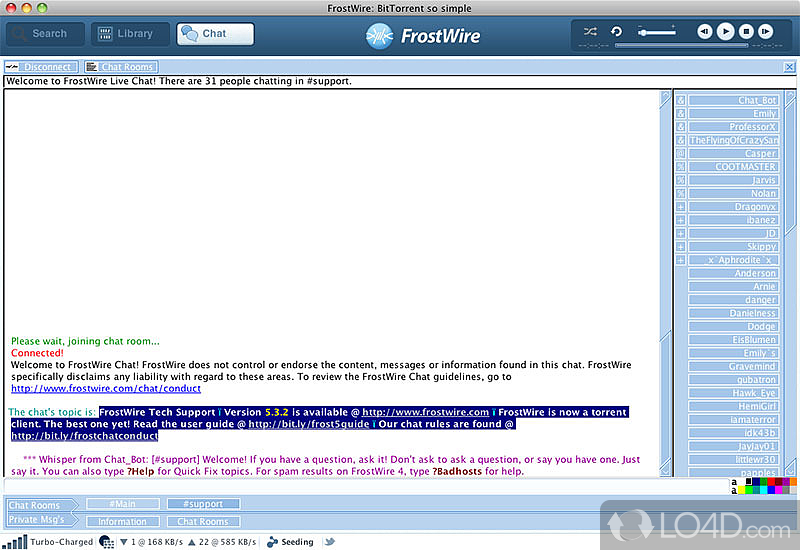 A reliable BitTorrent client - Screenshot of FrostWire
