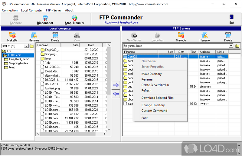 No-nonsense FTP client - Screenshot of FTP Commander