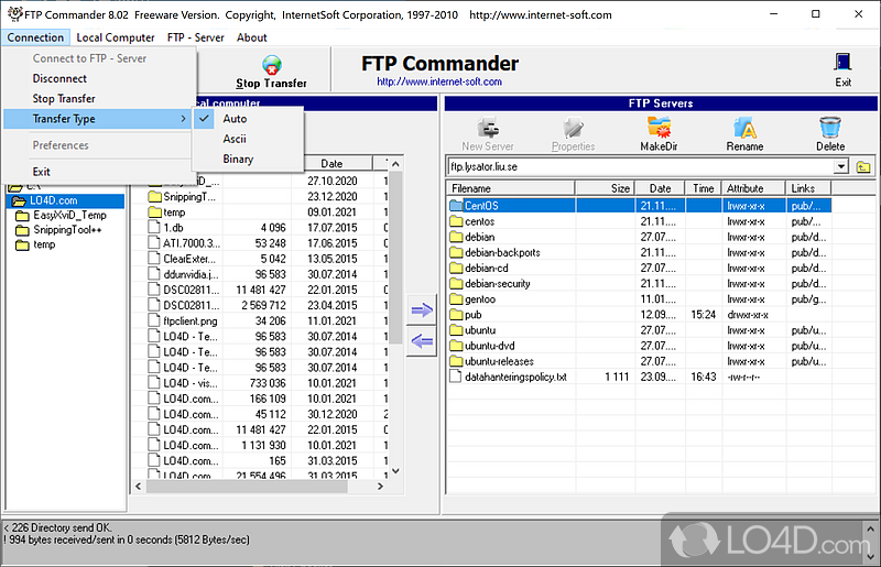 Simple and easy to use ftp client - Screenshot of FTP Commander