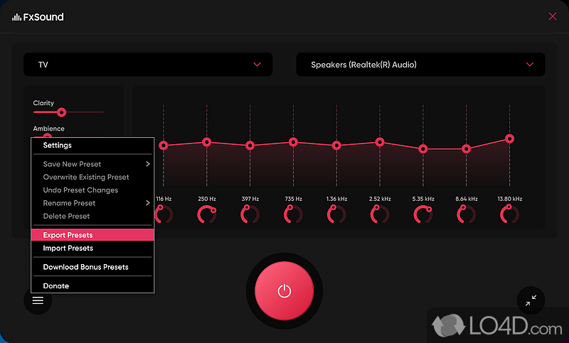 A straightforward tool designed to improve sound quality - Screenshot of FxSound