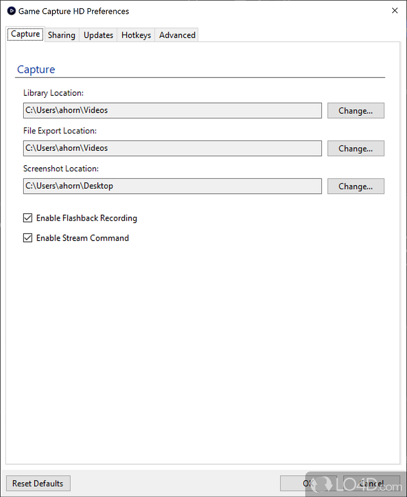 An advanced tool for game recording - Screenshot of Game Capture HD