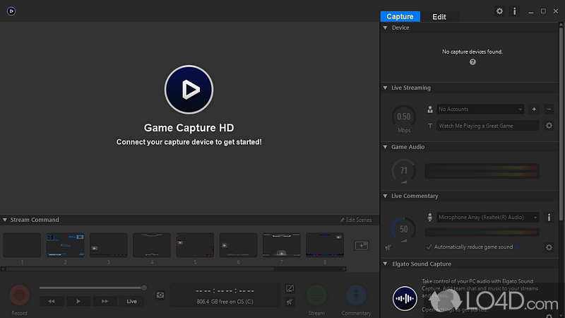 Provides a versatile environment for recording gameplay - Screenshot of Game Capture HD