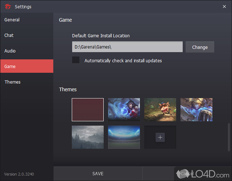 Online gaming software - Screenshot of Garena