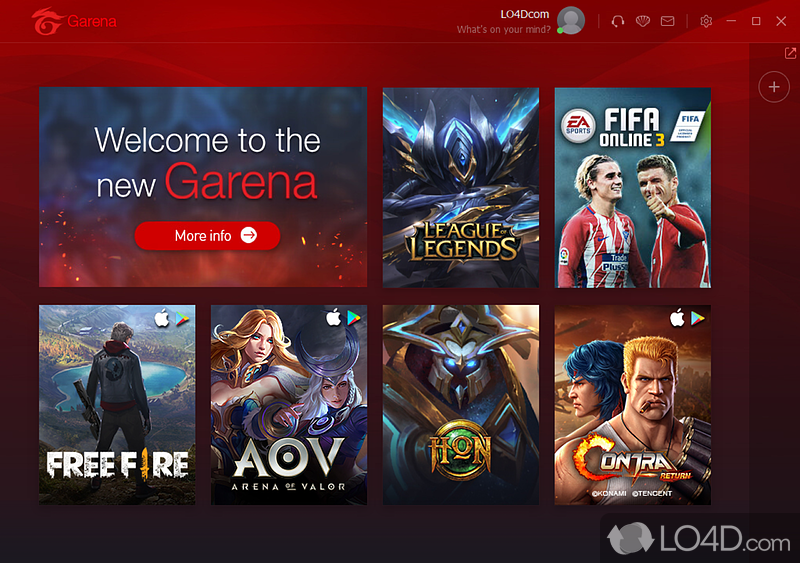 Instant messaging tool designed for the gamers who want to send files to friends - Screenshot of Garena