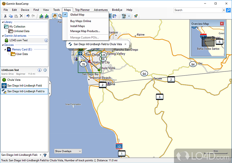 Survey the Terrain - Screenshot of Garmin BaseCamp