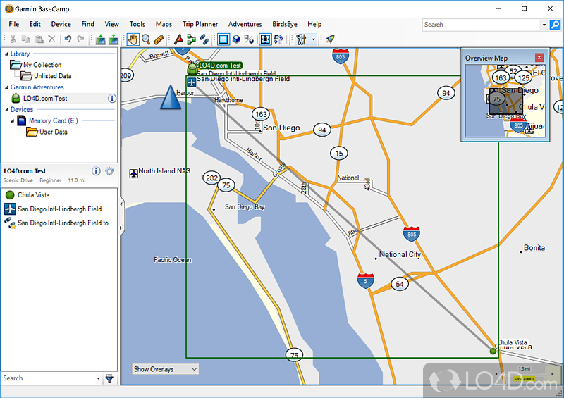 Provides an interface for viewing Garmin map products - Screenshot of Garmin BaseCamp