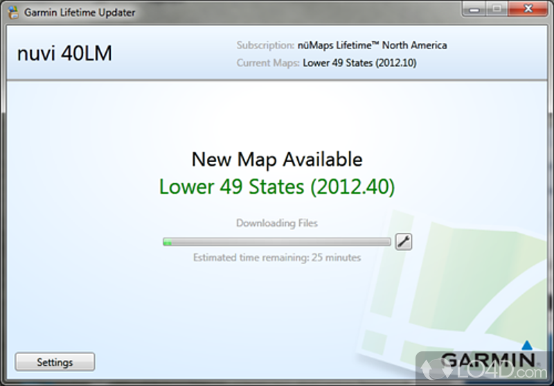 Keep nuMaps for Garmin GPS Navis up-to-date for - Screenshot of Garmin Lifetime Updater