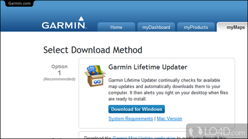 Update nuMaps on Garmin Navis - Screenshot of Garmin Lifetime Updater