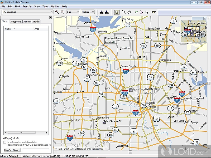 MapSource has been dropped in favor of new Garmin products - Screenshot of Garmin MapSource