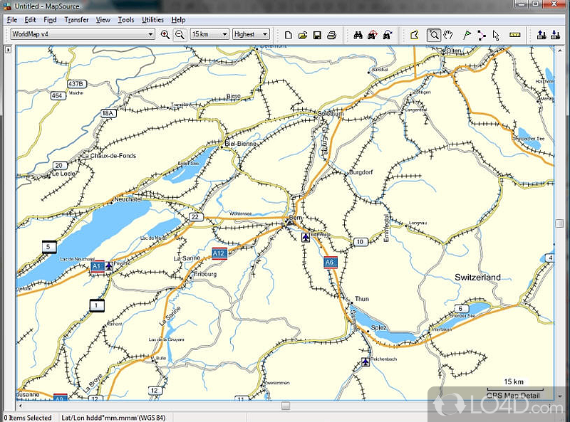 Garmin MapSource: Multiple maps - Screenshot of Garmin MapSource