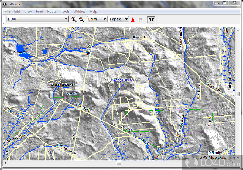 Create routes on laptop connected to a Garmin GPS device - Screenshot of Garmin nRoute