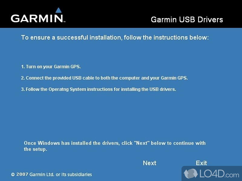 Provides support for Garmin navigation devices on Windows - Screenshot of Garmin USB Drivers