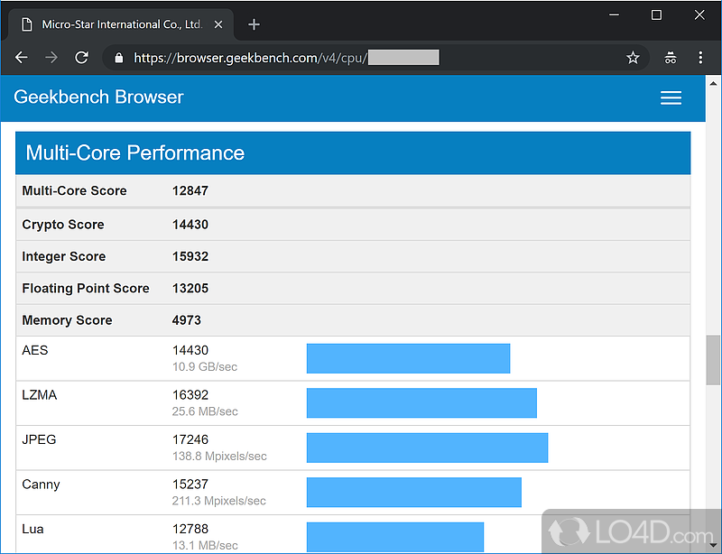 A powerful and reliable CPU benchmark solution - Screenshot of Geekbench