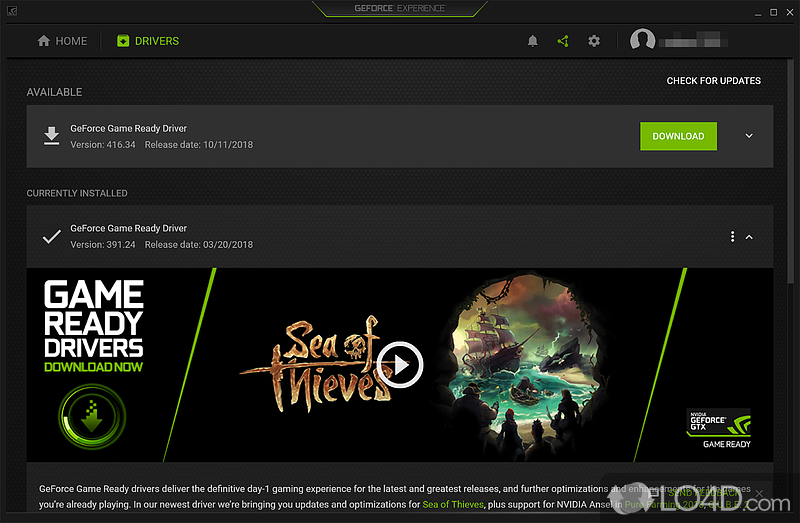 GeForce Experience: Nvidia - Screenshot of GeForce Experience