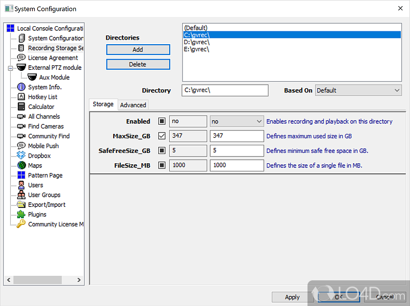 Monitor web and other cameras from a desktop app - Screenshot of Genius Vision NVR Software CmE