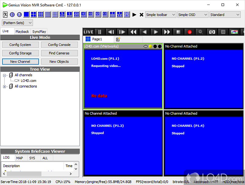 Utility worth having when you want to turn computer, mobile phone - Screenshot of Genius Vision NVR Software CmE