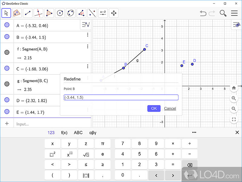 Portability benefits - Screenshot of GeoGebra Portable