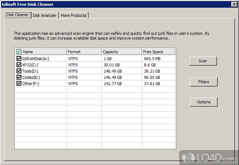 Easy-to-use environment - Screenshot of Free Disk Cleaner